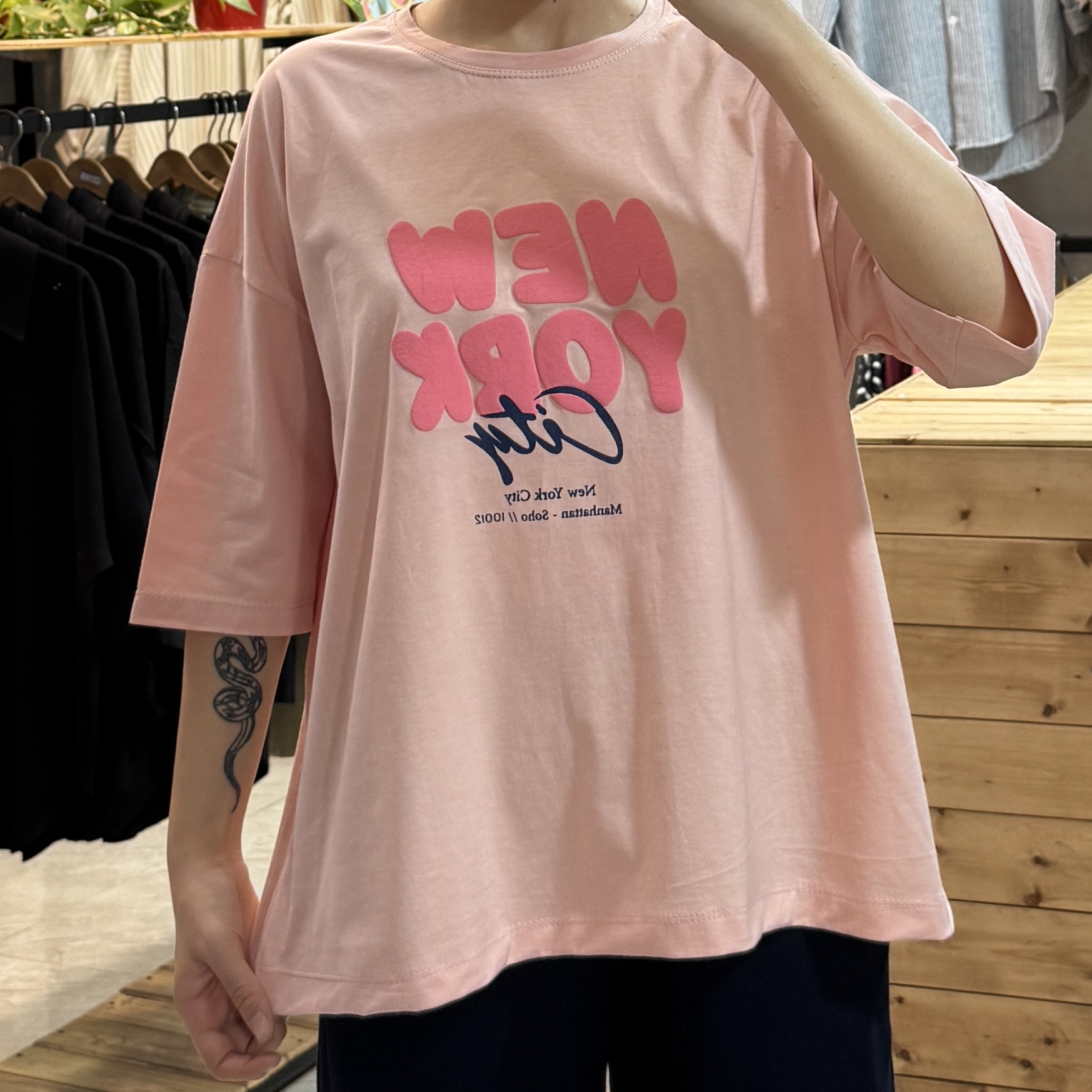 تیشرت باکسی زنانه مدل new york